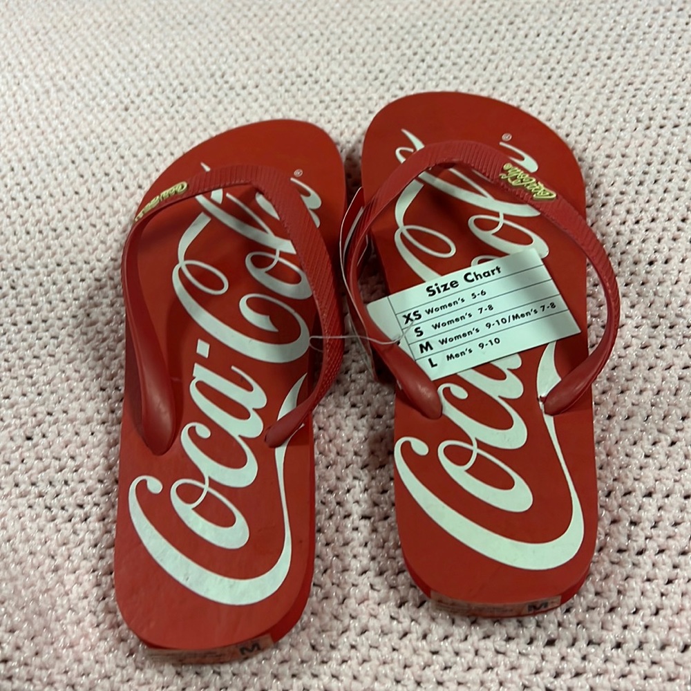 NWT Coca-Cola flip flops